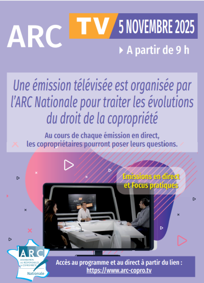 L'émission sur la copropriété organisée sur le plateau télévisé de l'ARC Nationale le 05 Novembre 2025