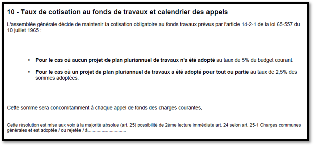  Le cabinet LL GESTION : La cotisation minimum du fonds travaux n’a pas à être votée