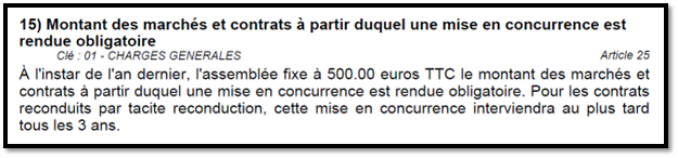Montant des marchés et contrats à partir duquel une mise en concurrence est rendue obligatoire